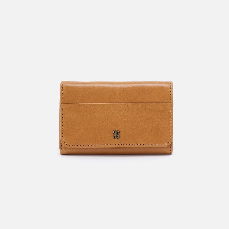 Jill Trifold Wallet Polished Leather Natural