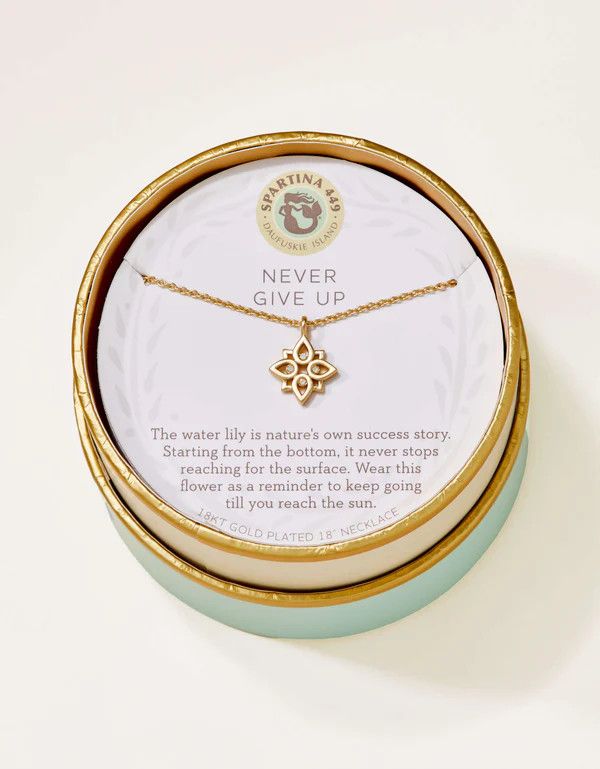 Sea La Vie Necklace 18'' Never Give Up/Lotus Gold