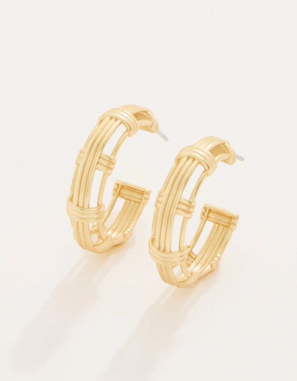 Basket Weave Hoop Earrings