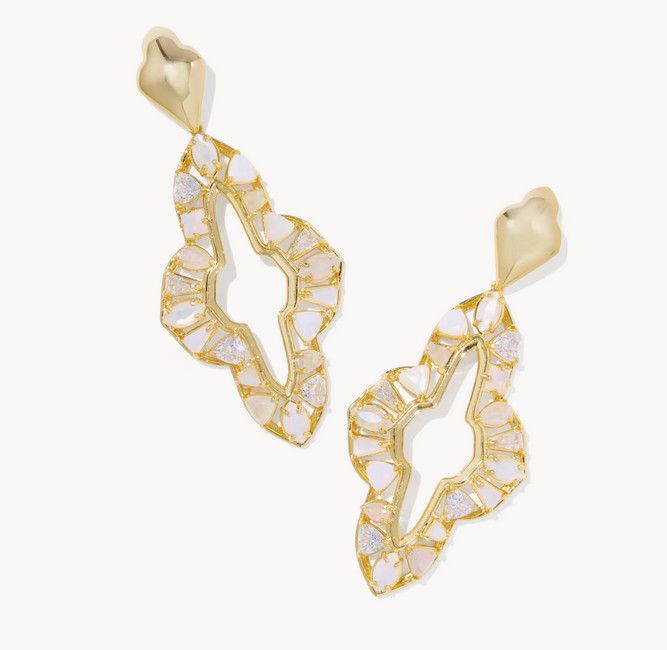 Abbie Crystal Statement Earring Neutral Mix Gold
