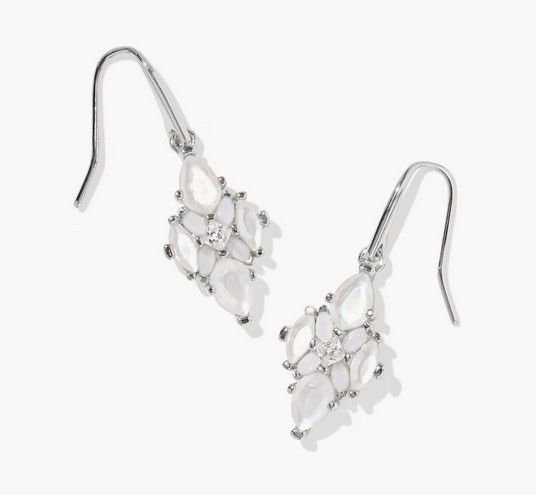 Abbie Crystal Drop Earring Neutral Mix Silver