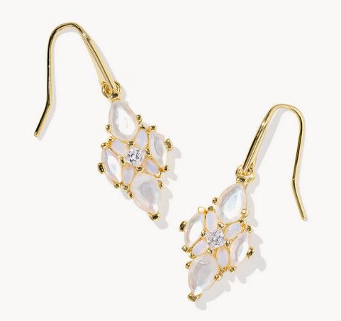 Abbie Crystal Drop Earring Neutral Mix Gold