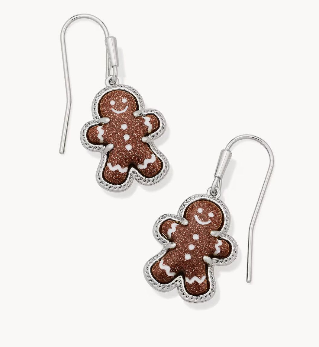 Gingerbread Drop Earring Brown Goldstone Silver