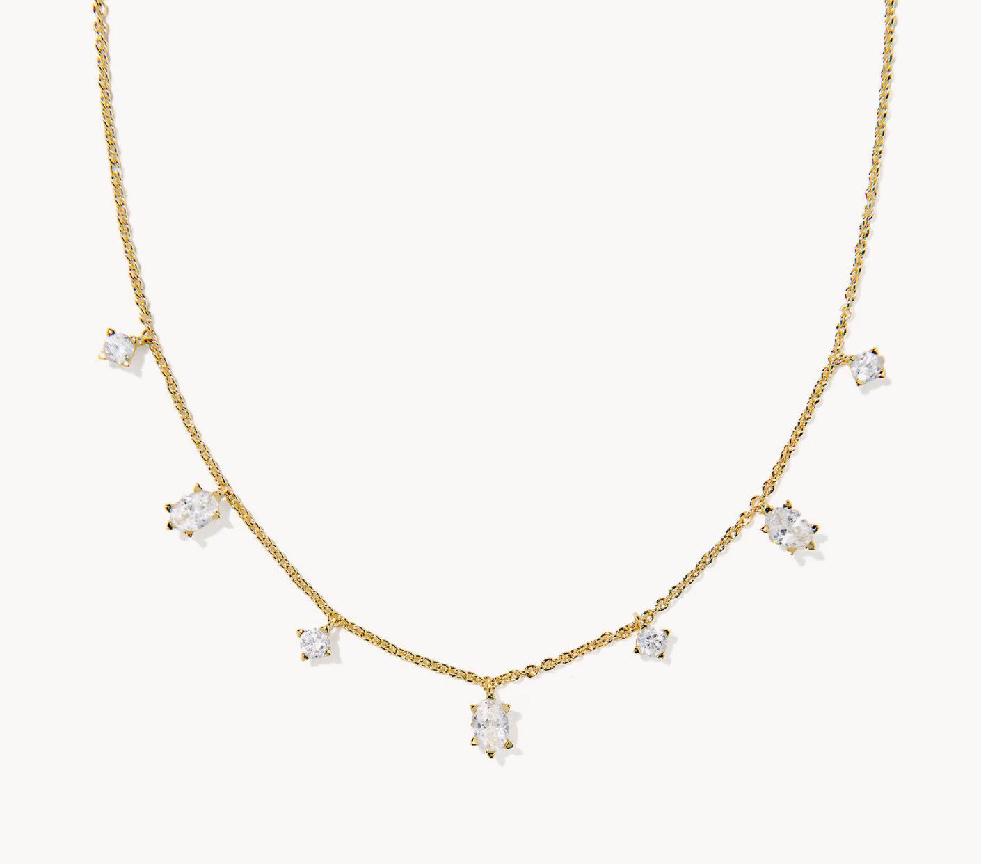 Cailin Strand Necklace White CZ Gold