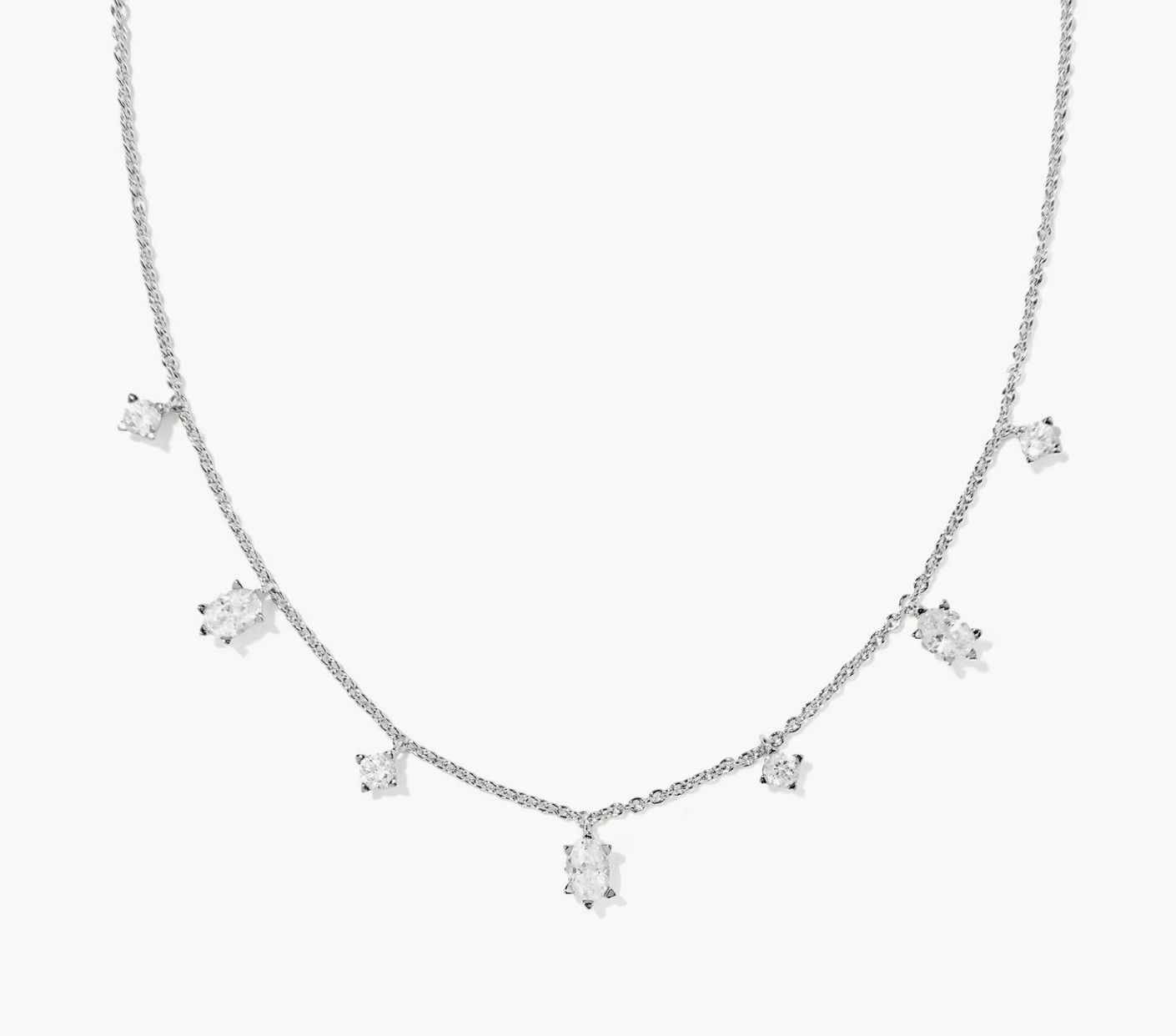 Cailin Strand Necklace White CZ Silver