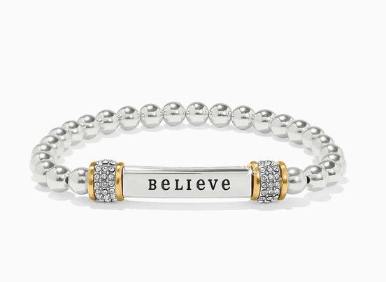 Meridian Believe Two Tone Stretch Bracelet