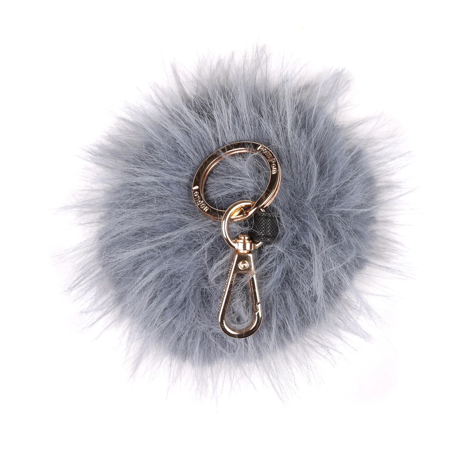 Large Pom Pom Keyring Slate Blue