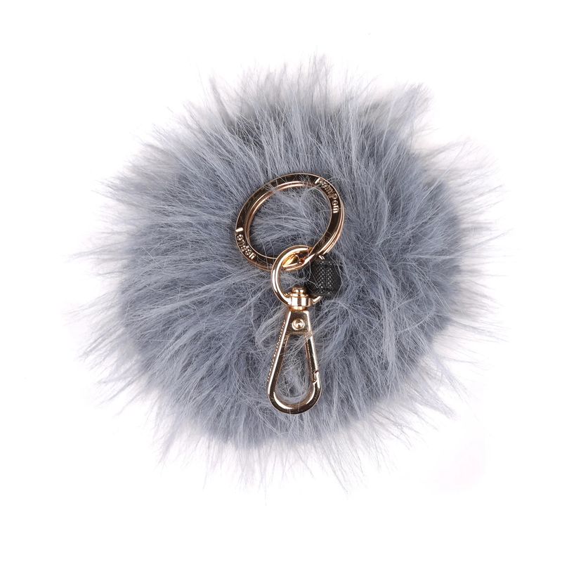 Large Pom Pom Keyring Slate Blue
