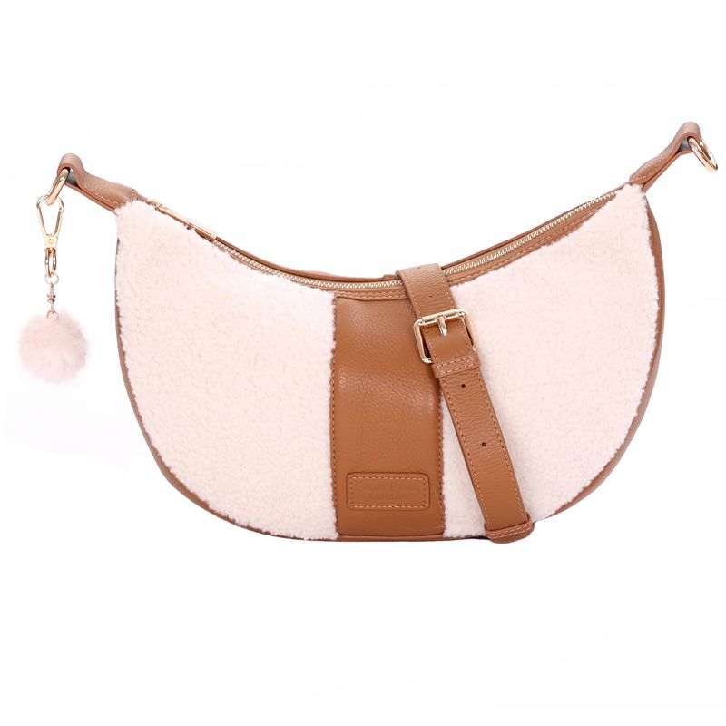 Sutton Sling Faux Fleece &amp; Maple Leather
