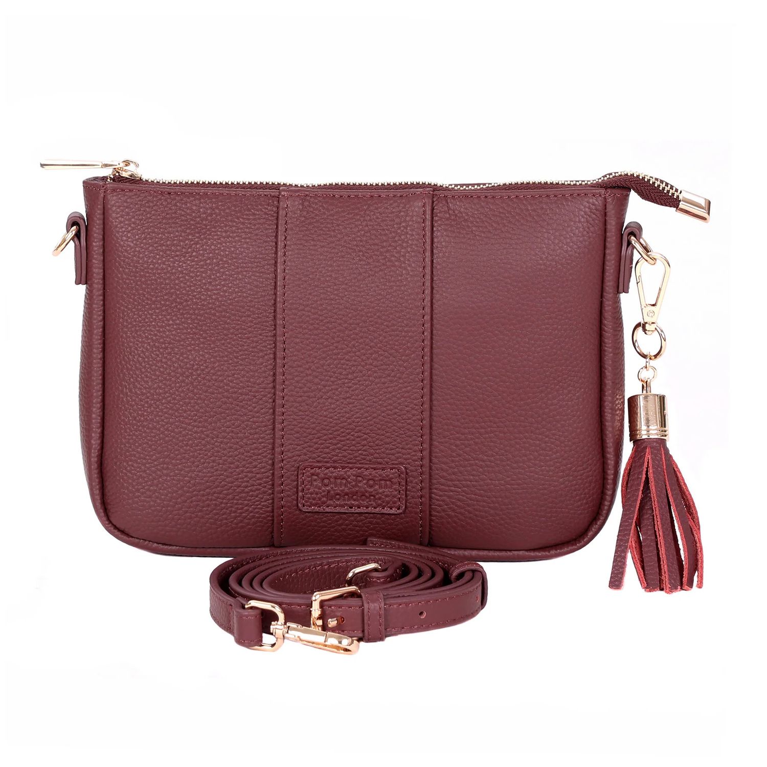 Pom Pom London City Slim Bag Deep Burgundy