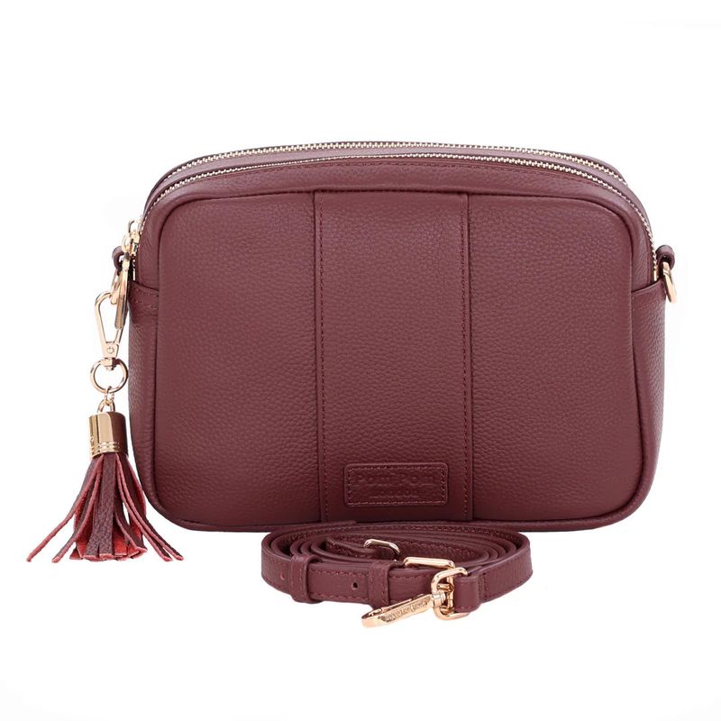 Pom Pom London City Duo Bag Deep Burgundy