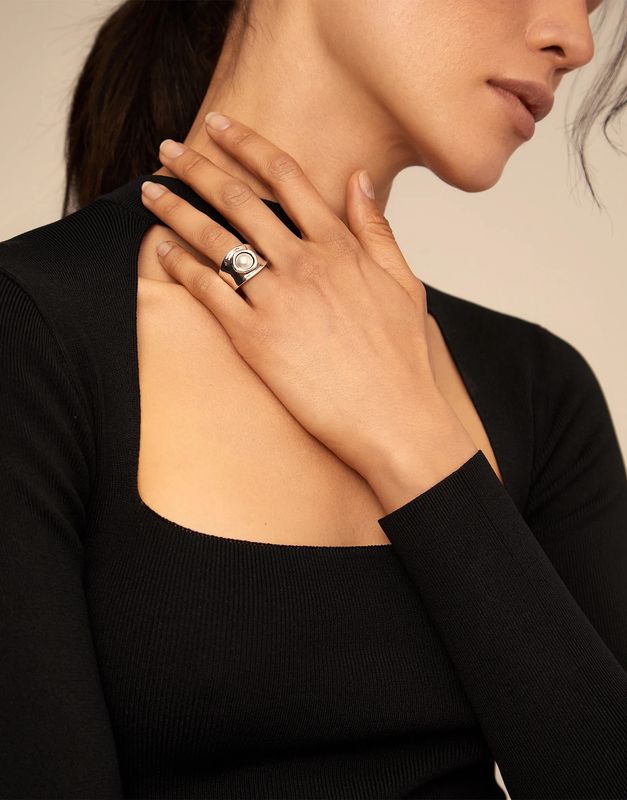 My Talisman Silver Ring with Pearl Size 8