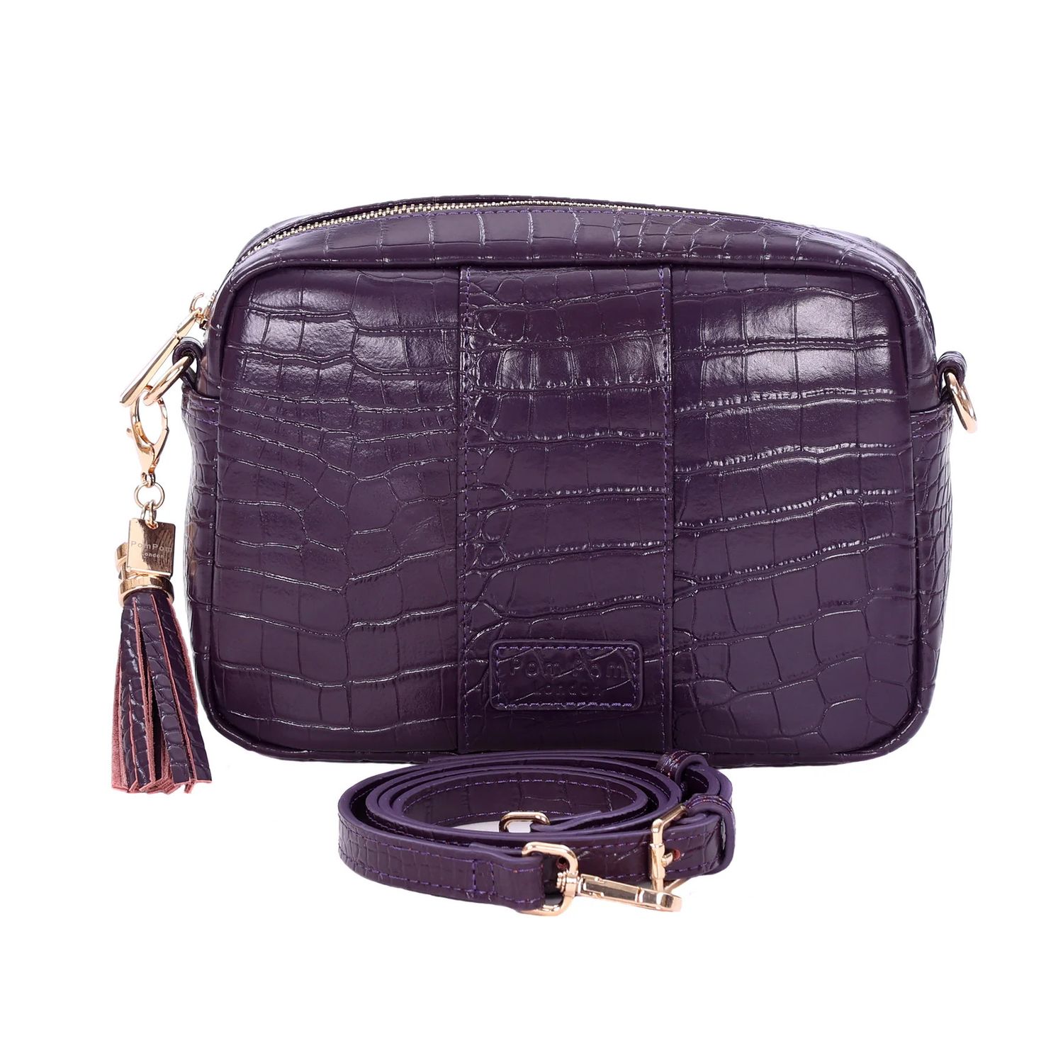 Pom Pom London City Bag Croc Violet Fig