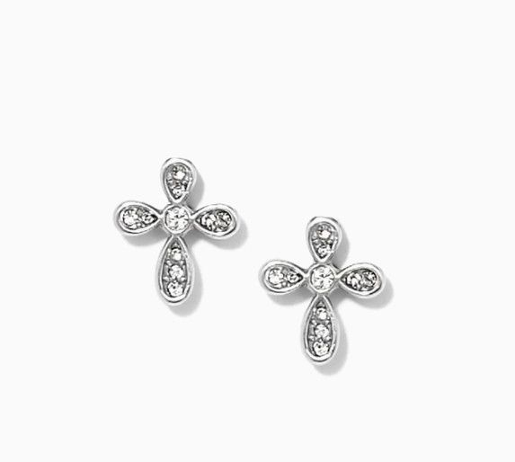 Enchanting Cross Post Earrings Silver