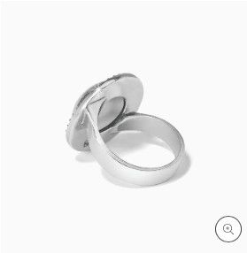 Meridian Geo Dew Domed Ring Silver Size 8
