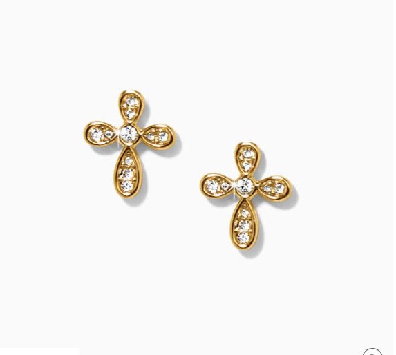 Enchanting Cross Post Earrings Gold
