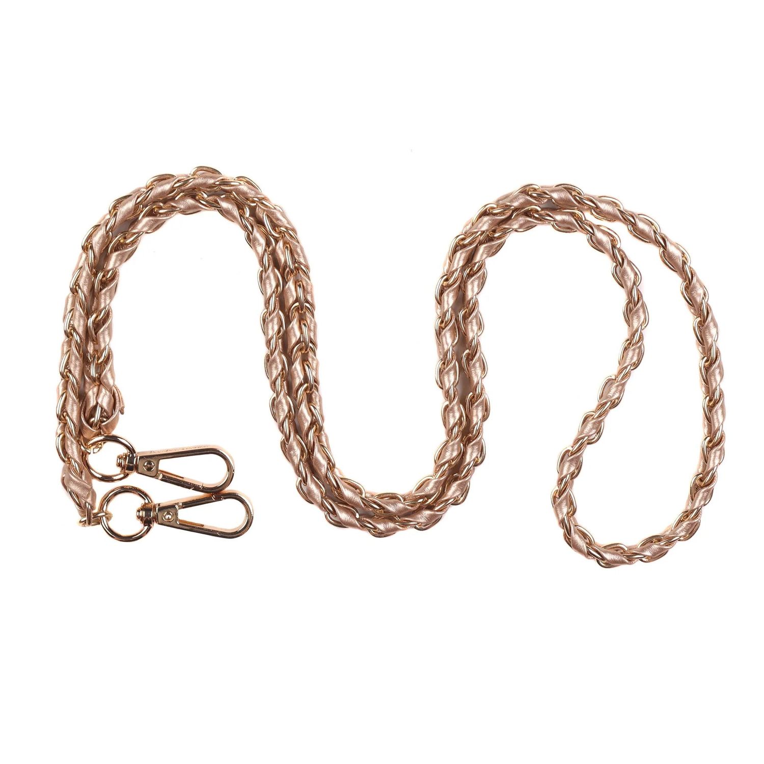 Pom Pom Strap Gold Chain Bronze Weave