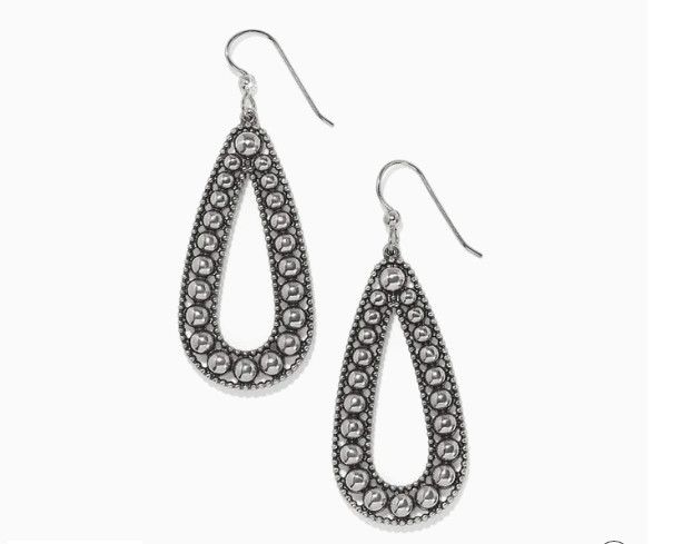 Pretty Tough Pierced Tear Drop Earrings Silver