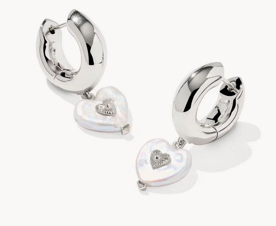 Sasha Heart Huggie Earring Freshwater Cultured Pearl Silver