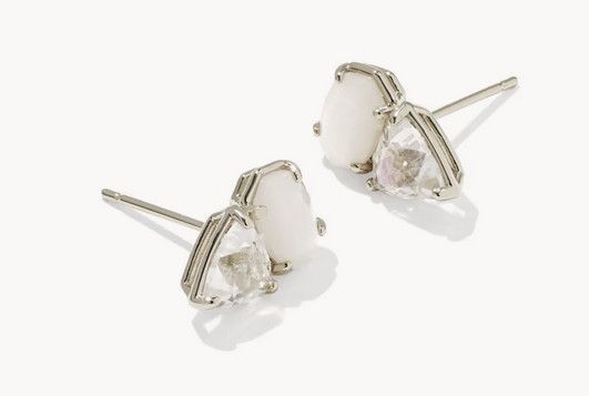 Tatum Stud Earrings Neutral Mix Silver