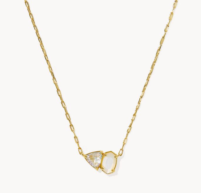 Tatum Short Pendant Necklace Neutral Mix Gold