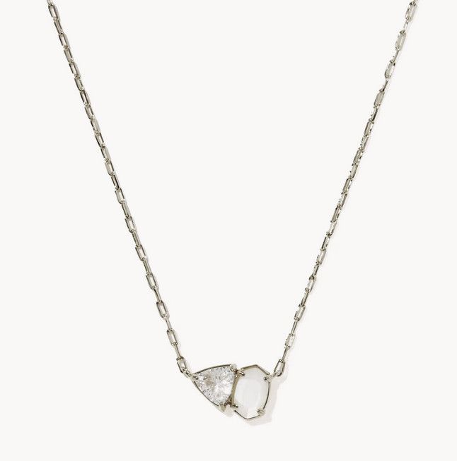 Tatum Short Pendant Necklace Neutral Mix Silver