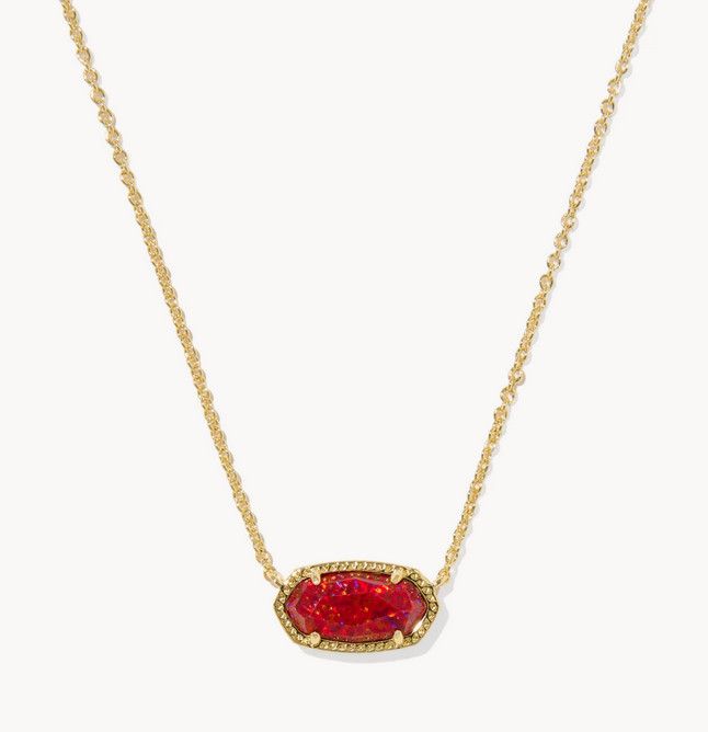 Elisa Necklace Red Kyocera Opal Gold