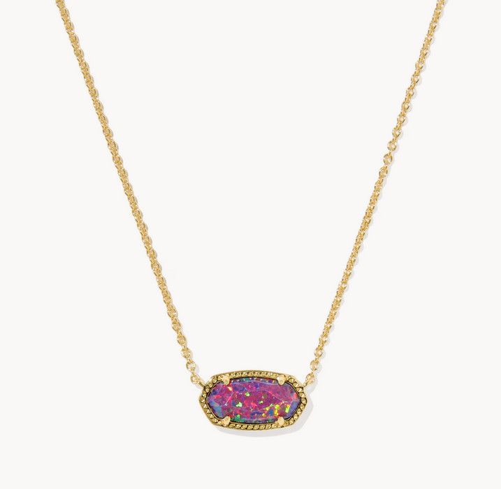 Elisa Necklace Dark Lavender Opal Gold