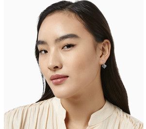Alcazar Heart Leverback Earrings Silver