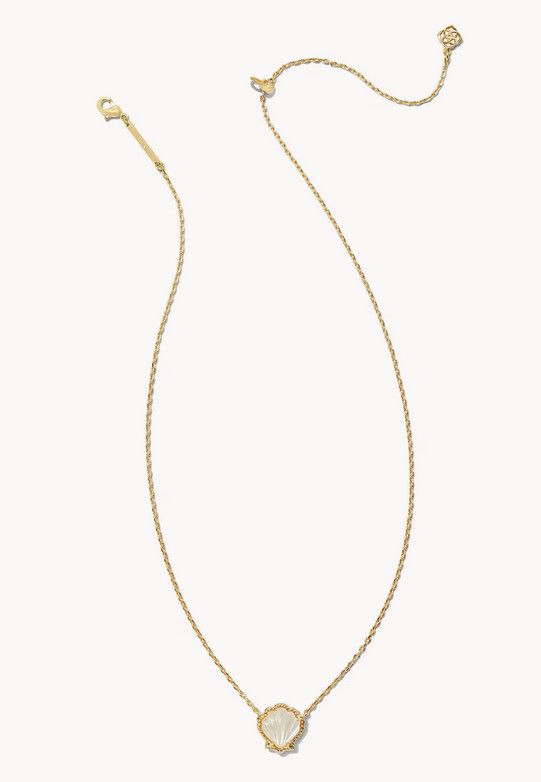 Brynne Shell Pendant Necklace Gold Ivory MOP