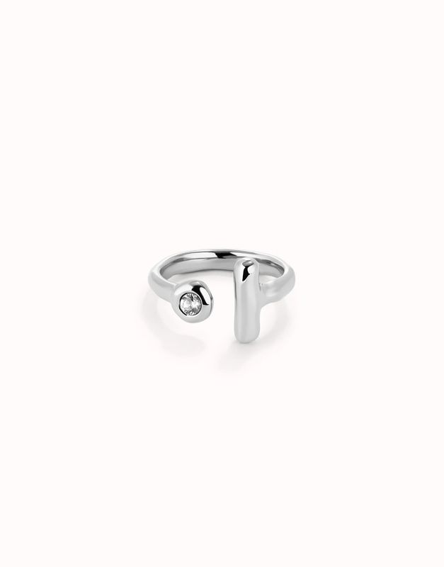 Ser Indomable Open Ring with White Topaz Silver Size 7.5