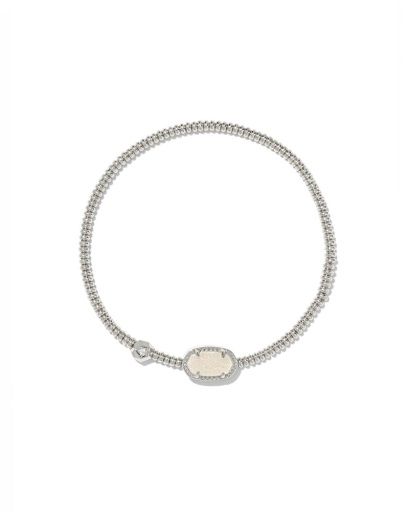 Grayson Stretch Bracelet Iridescent Drusy Silver