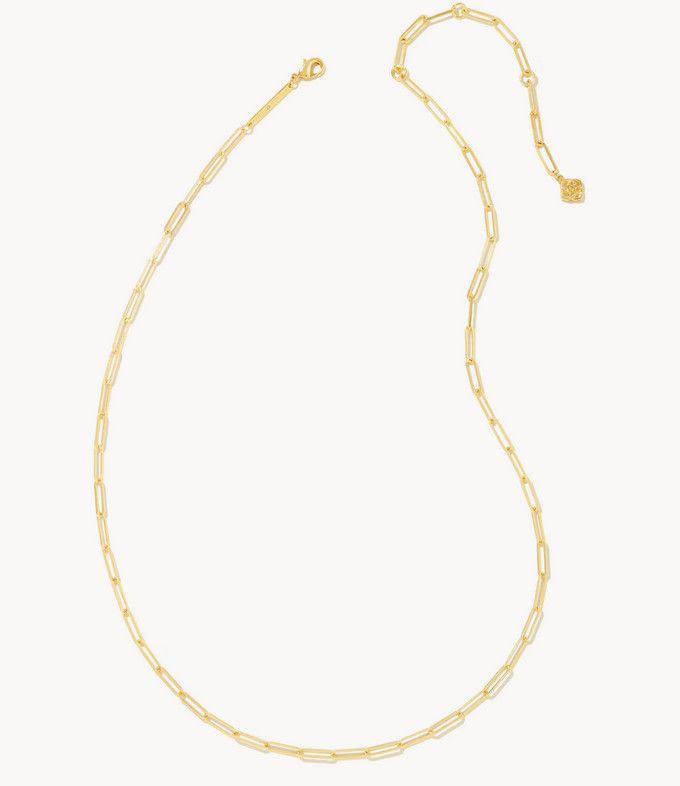 Courtney Paperclip Necklace Gold Metal