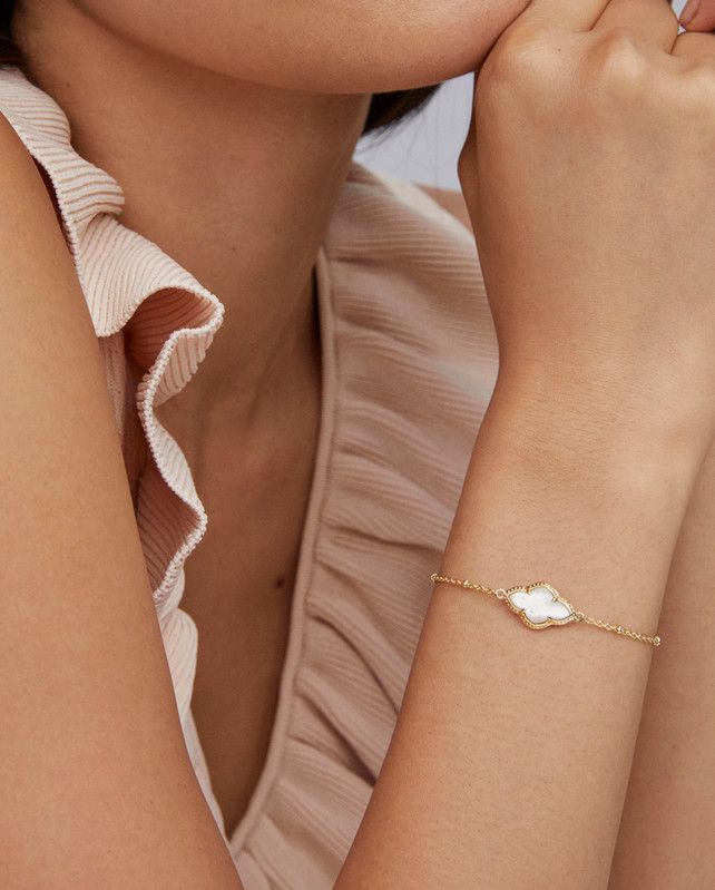 Abbie Satellite Chain Bracelet Ivory MOP Gold