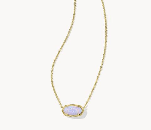 Elisa Necklace Gold Lilac Opal