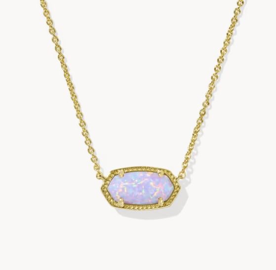 Elisa Necklace Gold Lilac Opal