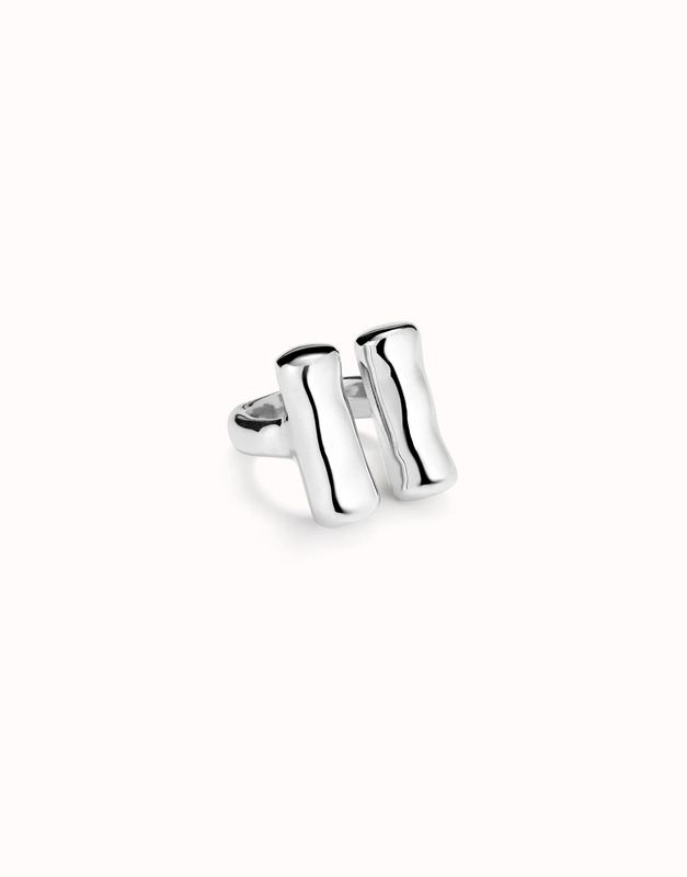 Ser Natural Ring with Two Vertical Tubes Size 7.5