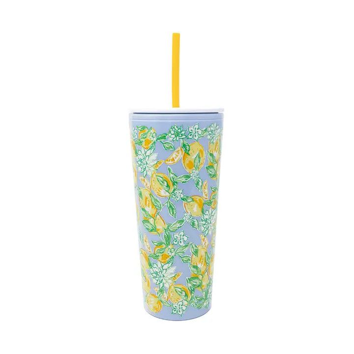 Acrylic Tumbler with Straw Making Lemonade