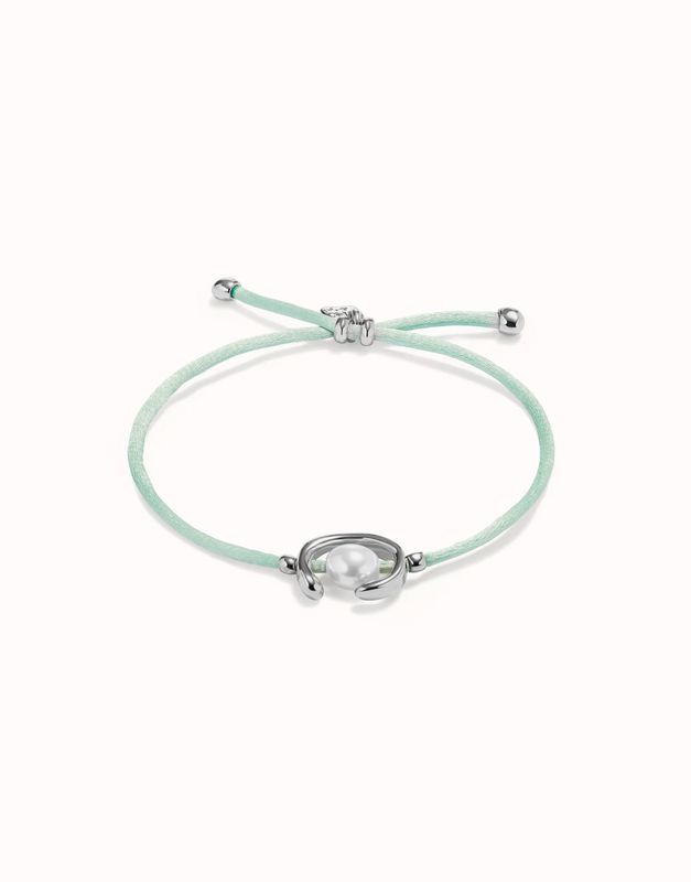 Ser Diferente Bracelet Aqua Green with Pearl Silver