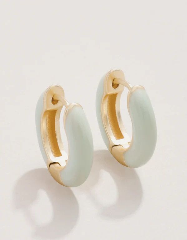 Clara Hoop Earrings 15mm Sea Foam