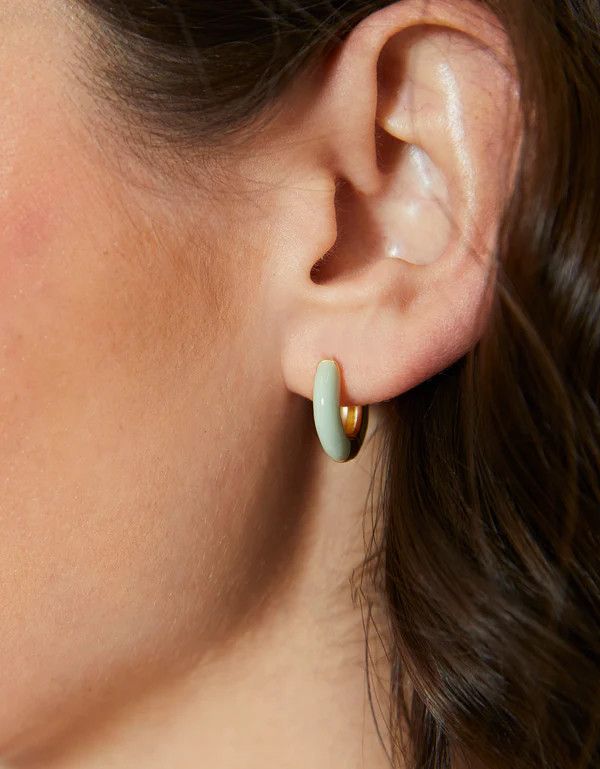 Clara Hoop Earrings 15mm Sea Foam
