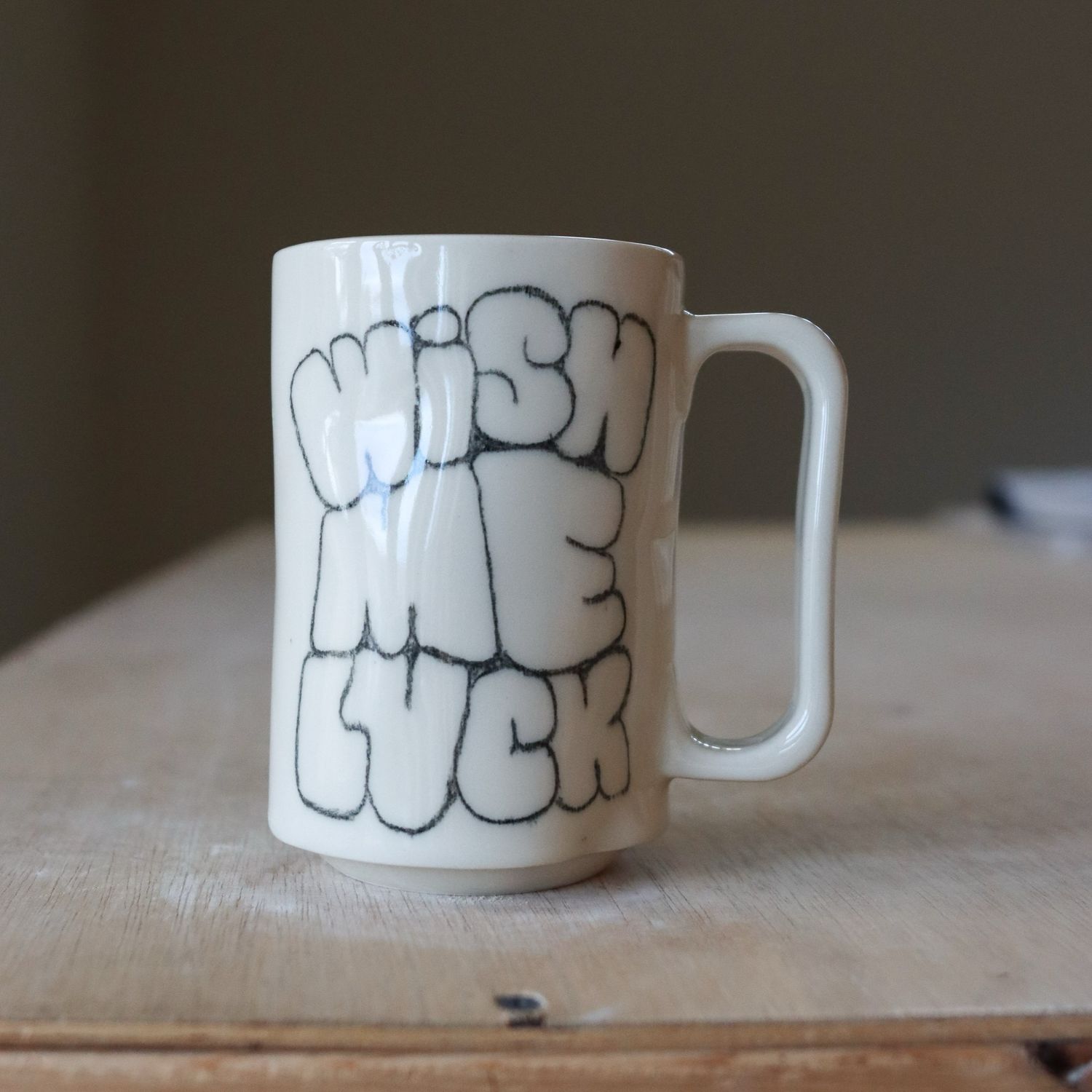 Wonky Boi Mug - “Wish Me Luck”
