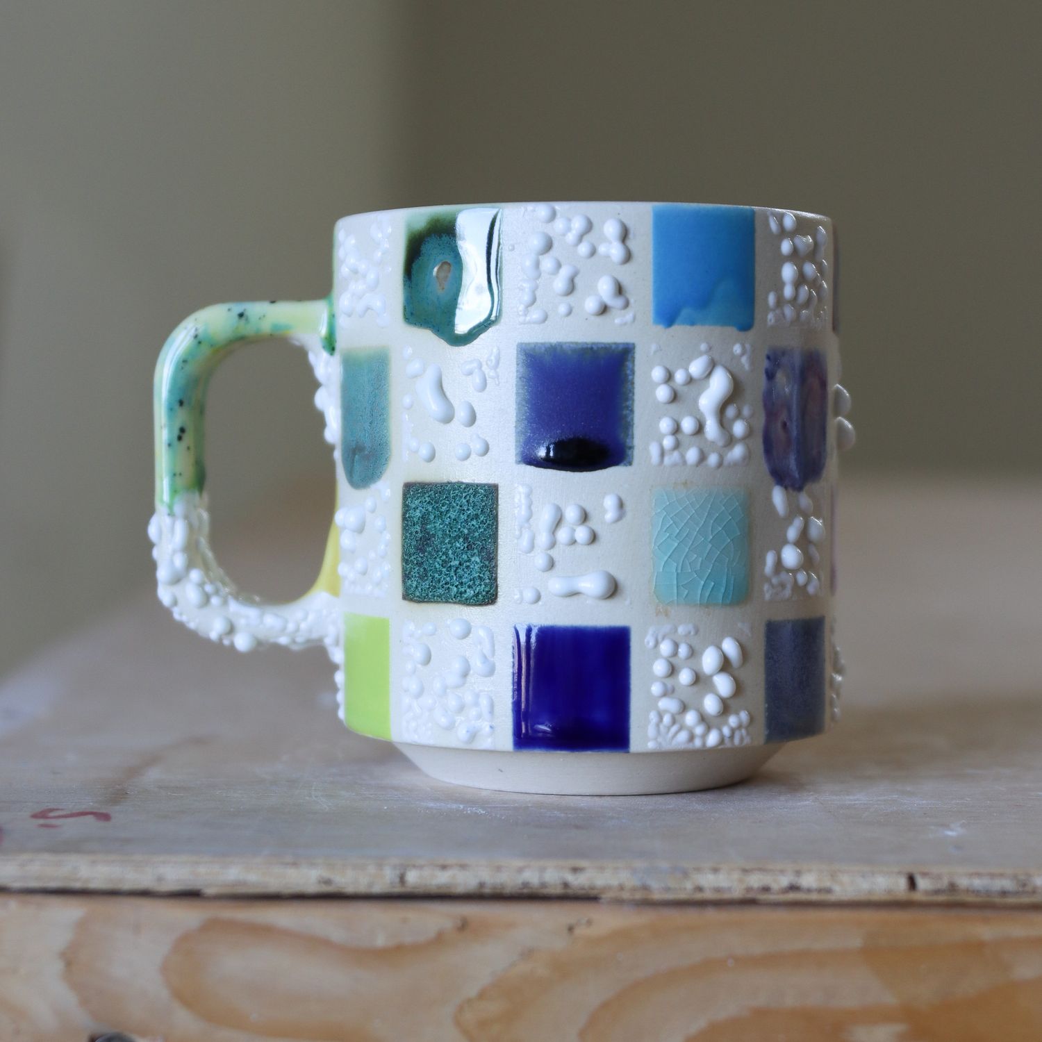 Test Tile(Checker-Gloop White) - Everyday Mug