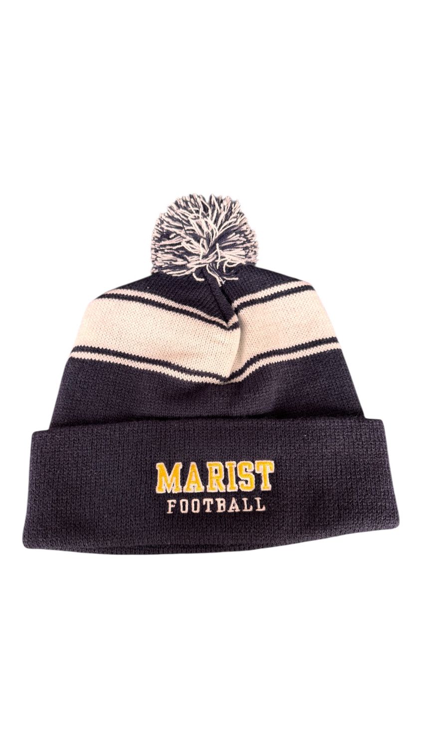 Striped Pom Hat, Color: Navy/White, Variant: Football