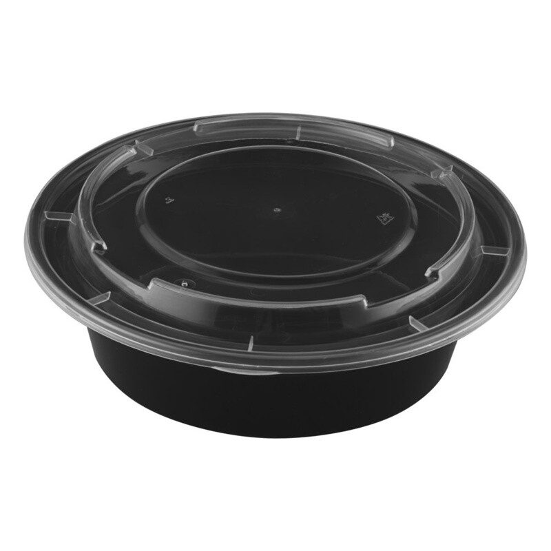 TY-R24 / RD24- 24oz Round Microwaveable Container with Lid, 150 sets (50/6)