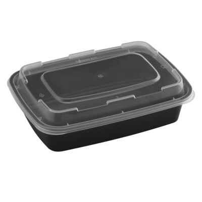 TY-24 - 24oz Rectangular Microwavable Container with Lid, 150 sets (50/6)