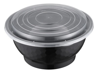 NB-50 / NBL50 - 50oz Microwaveable Noodle Bowl with Lid, Black, 120 Sets (40/6)