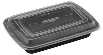E-28 / SRC28 - 28oz Rectangular Microwaveable Container with Lid, 150 sets (50/6)