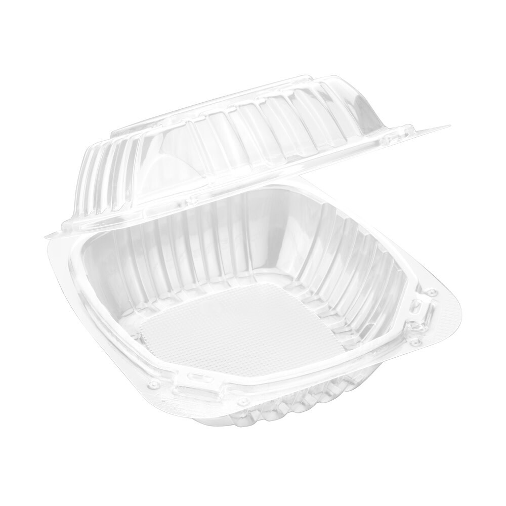 PR-CH61x3 / PSHCL61 - Clear Hinged PS Container, 6&quot; x 6&quot; 3in Tall, 400pc (200/2)