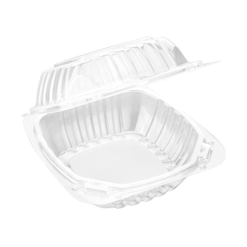 PR-CH61x3 / PSHCL61 - Clear Hinged PS Container, 6&quot; x 6&quot; 3in Tall, 400pc (200/2)